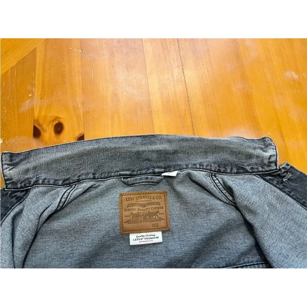Levi’s Premium Stay Loose Trucker Jacket M Gray Hemp Blend Sample Garment - Picture 5 of 10